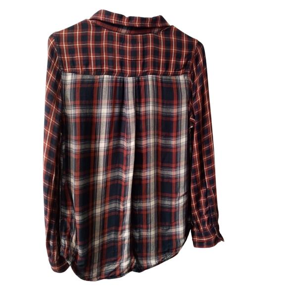 Vtg Abercrombie & Fitch Shirt Womens Size S Burgandy Plaid Buttons - Picture 2 of 5